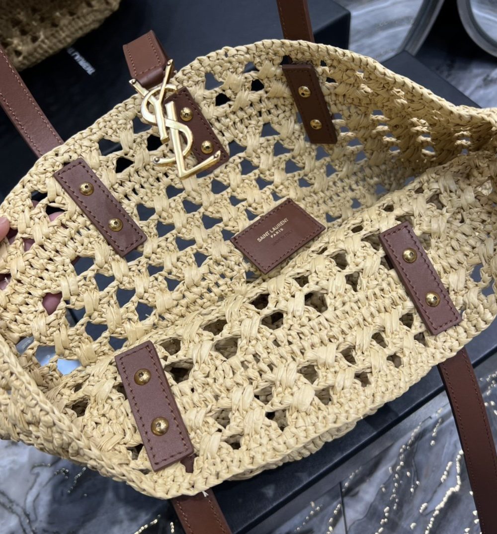 [REP 1:1] Saint Laurent Panier Medium Bag Beige For Women, Women's Bags 16.5in/42cm YSL