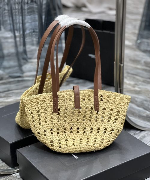 [REP 1:1] Saint Laurent Panier Medium Bag Beige For Women, Women's Bags 16.5in/42cm YSL