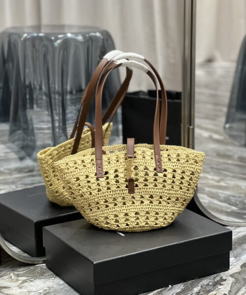[REP 1:1] Saint Laurent Panier Medium Bag Beige For Women, Women's Bags 16.5in/42cm YSL