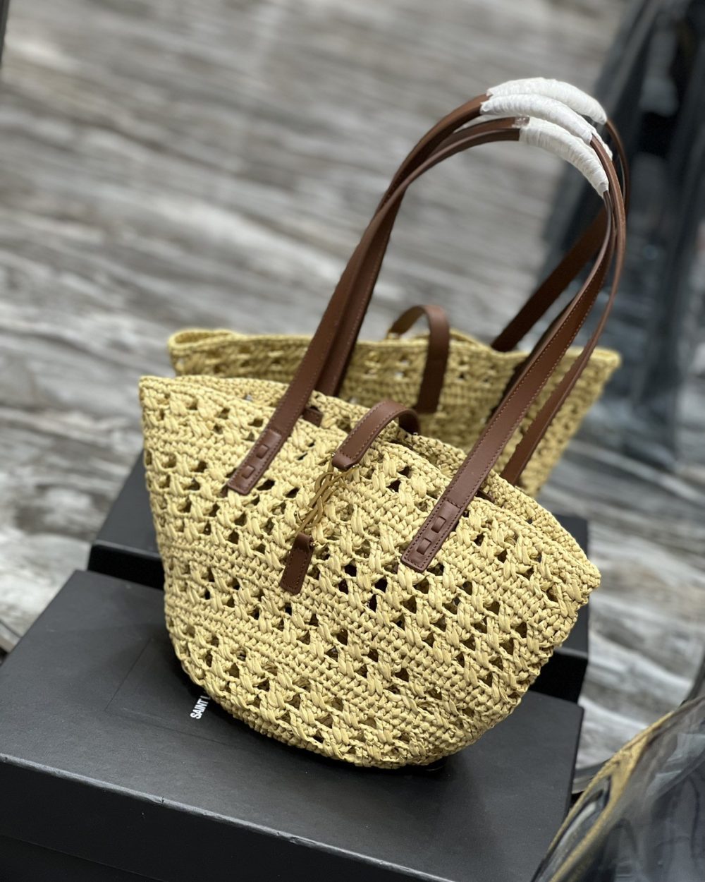 [REP 1:1] Saint Laurent Panier Medium Bag Beige For Women, Women's Bags 16.5in/42cm YSL