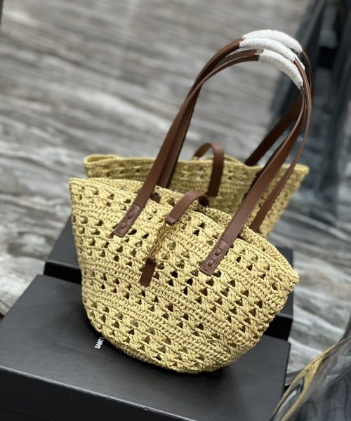 [REP 1:1] Saint Laurent Panier Medium Bag Beige For Women, Women's Bags 16.5in/42cm YSL