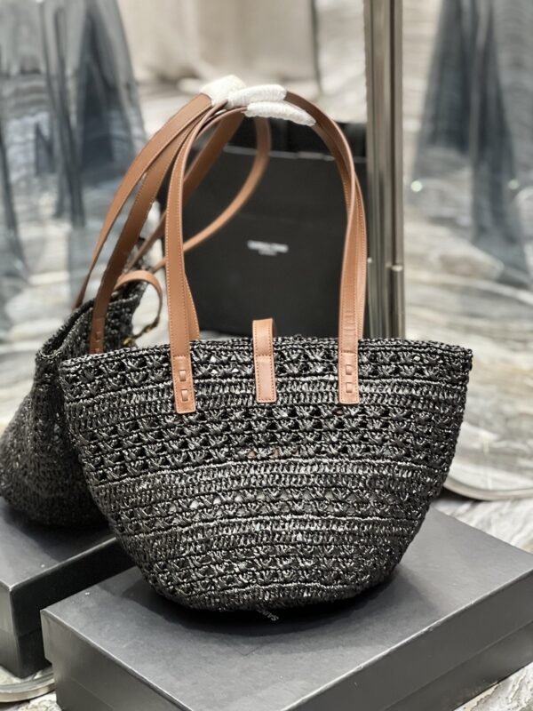 [REP 1:1] Saint Laurent Panier Medium Bag Black For Women, Women's Bags 16.5in/42cm YSL