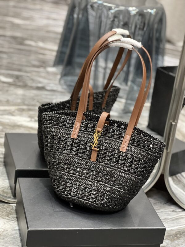 [REP 1:1] Saint Laurent Panier Medium Bag Black For Women, Women's Bags 16.5in/42cm YSL