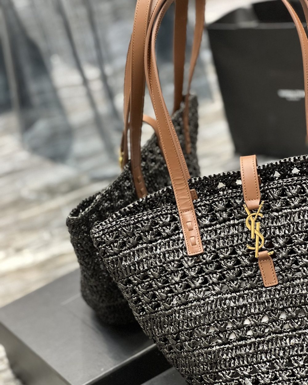 [REP 1:1] Saint Laurent Panier Medium Bag Black For Women, Women's Bags 16.5in/42cm YSL