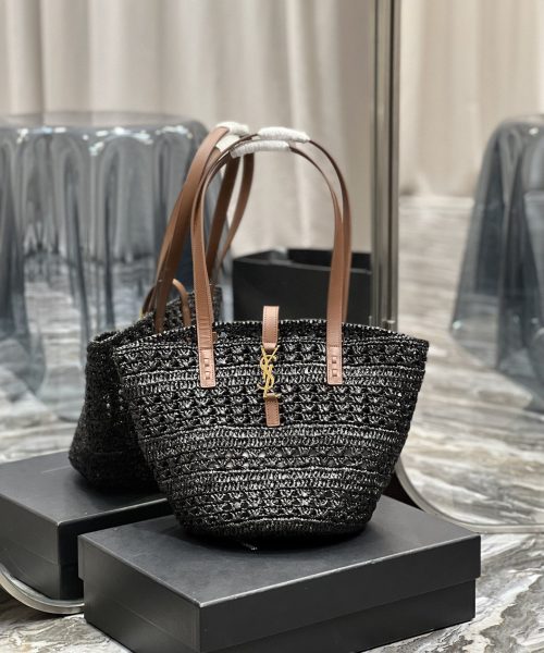 [REP 1:1] Saint Laurent Panier Medium Bag Black For Women, Women's Bags 16.5in/42cm YSL