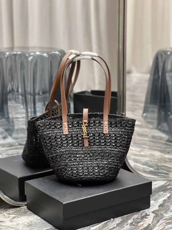 [REP 1:1] Saint Laurent Panier Medium Bag Black For Women, Women's Bags 16.5in/42cm YSL