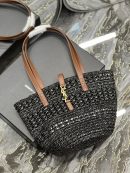 [REP 1:1] Saint Laurent Panier Medium Bag Black For Women, Women's Bags 16.5in/42cm YSL