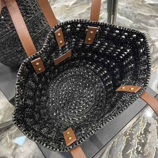 [REP 1:1] Saint Laurent Panier Medium Bag Black For Women, Women's Bags 16.5in/42cm YSL