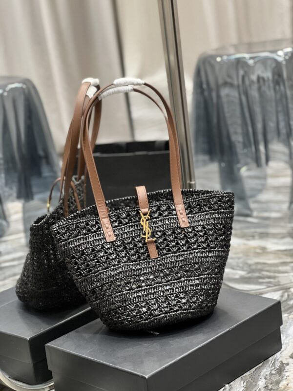 [REP 1:1] Saint Laurent Panier Medium Bag Black For Women, Women's Bags 16.5in/42cm YSL