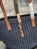 [REP 1:1] Saint Laurent Panier Medium Bag Blue For Women, Women's Bags 16.5in/42cm YSL