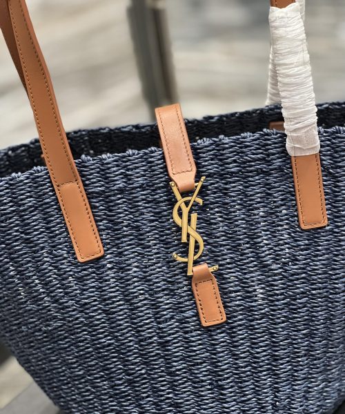 [REP 1:1] Saint Laurent Panier Medium Bag Blue For Women, Women's Bags 16.5in/42cm YSL