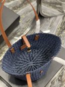 [REP 1:1] Saint Laurent Panier Medium Bag Blue For Women, Women's Bags 16.5in/42cm YSL