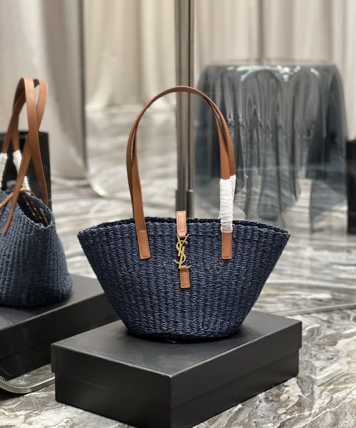 [REP 1:1] Saint Laurent Panier Medium Bag Blue For Women, Women's Bags 16.5in/42cm YSL