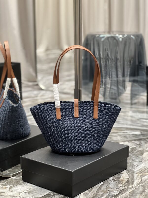 [REP 1:1] Saint Laurent Panier Medium Bag Blue For Women, Women's Bags 16.5in/42cm YSL