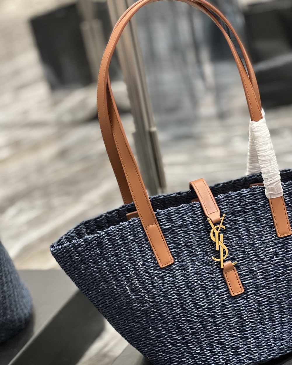 [REP 1:1] Saint Laurent Panier Medium Bag Blue For Women, Women's Bags 16.5in/42cm YSL