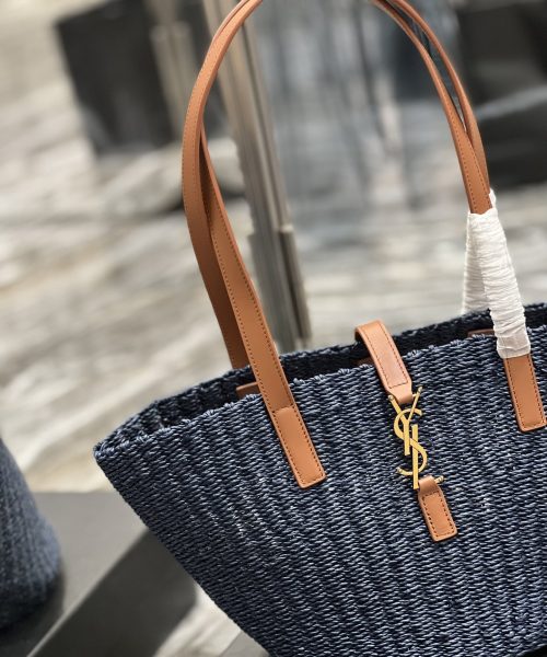[REP 1:1] Saint Laurent Panier Medium Bag Blue For Women, Women's Bags 16.5in/42cm YSL