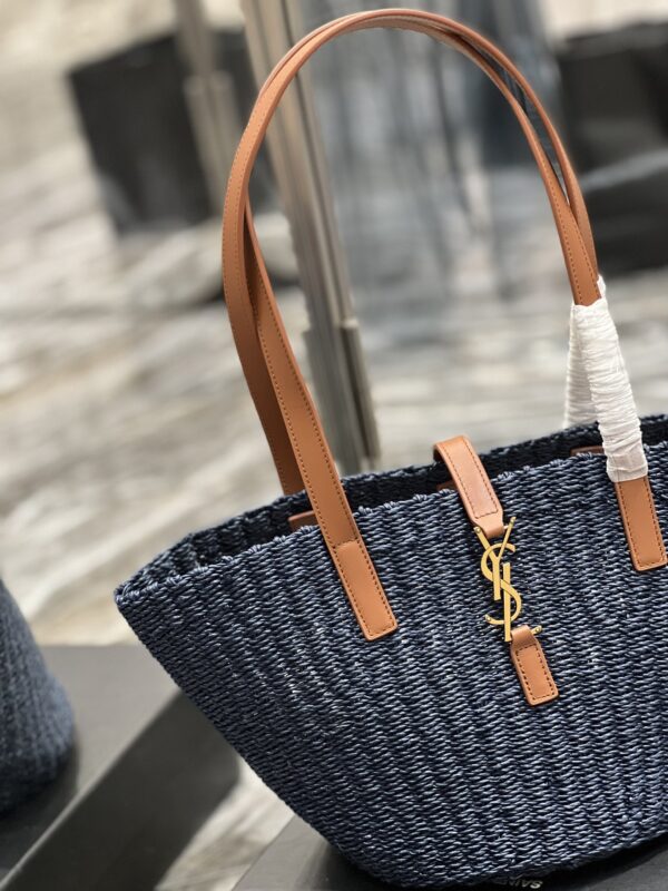 [REP 1:1] Saint Laurent Panier Medium Bag Blue For Women, Women's Bags 16.5in/42cm YSL