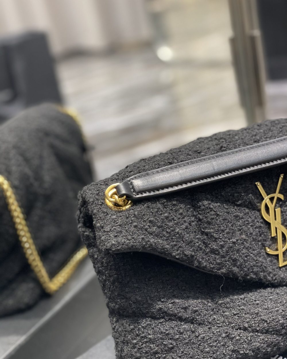 [REP 1:1] Saint Laurent Puffer Small Chain Bag Black For Women, Women's Bags 11.4in/29cm YSL‎