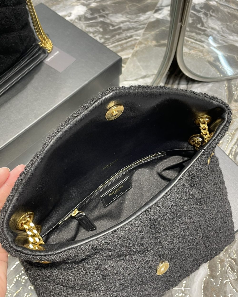 [REP 1:1] Saint Laurent Puffer Small Chain Bag Black For Women, Women's Bags 11.4in/29cm YSL‎