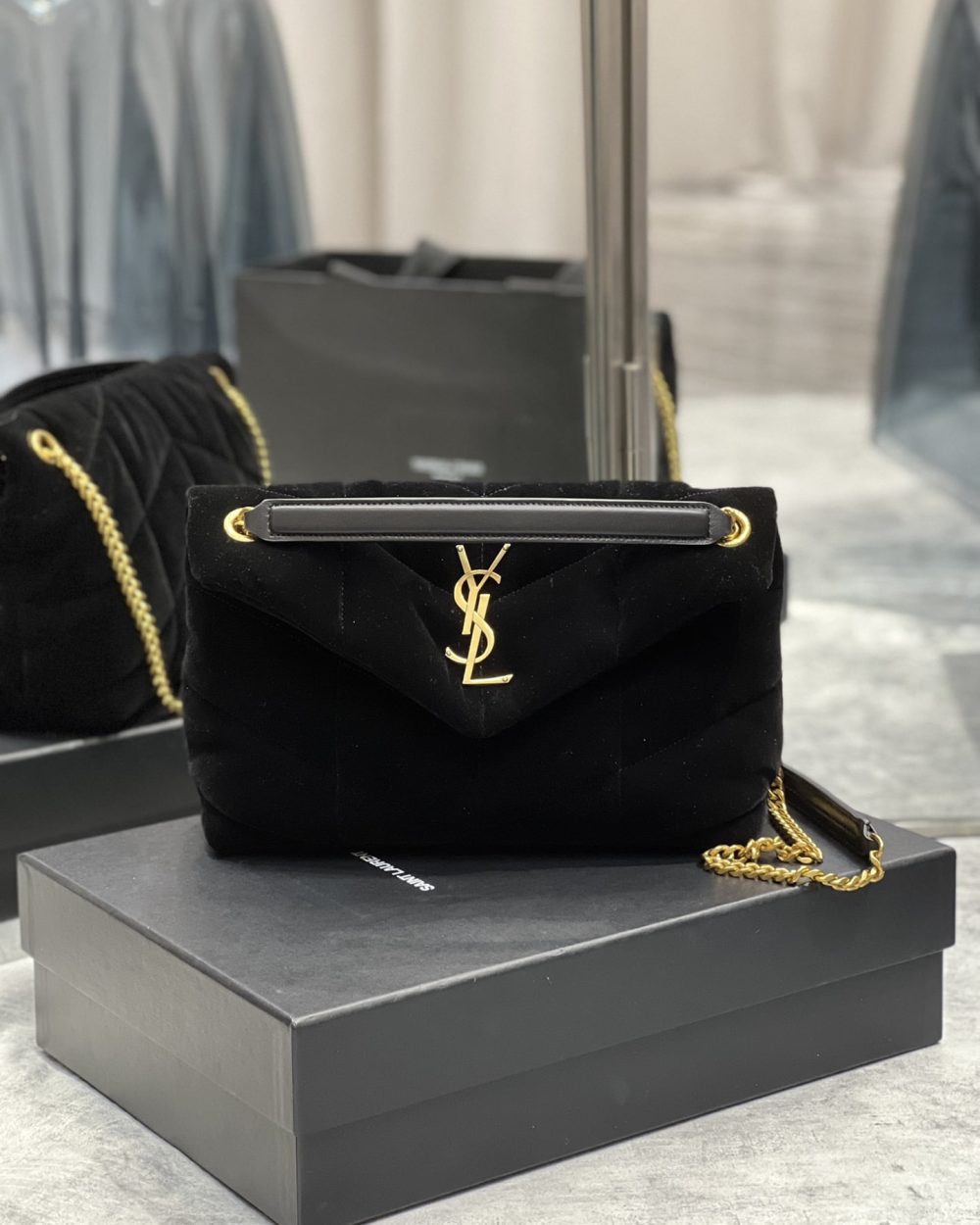 [REP 1:1] Saint Laurent Puffer Small Chain Bag Black For Women, Women's Bags 11.4in/29cm YSL‎