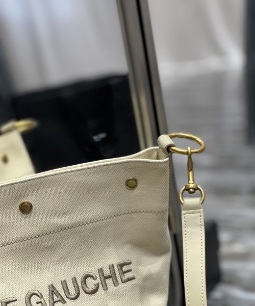 [REP 1:1] Saint Laurent Rive Gauche Bucket Bag Beige For Women, Women's Bags 12.2in/31cm YSL