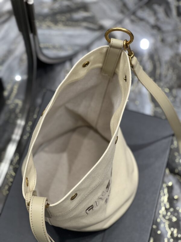 [REP 1:1] Saint Laurent Rive Gauche Bucket Bag Beige For Women, Women's Bags 12.2in/31cm YSL