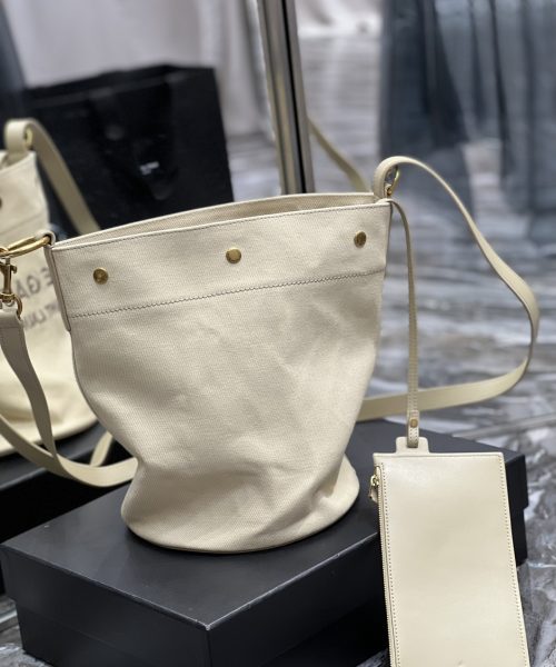 [REP 1:1] Saint Laurent Rive Gauche Bucket Bag Beige For Women, Women's Bags 12.2in/31cm YSL