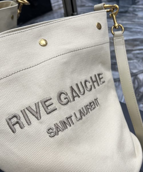 [REP 1:1] Saint Laurent Rive Gauche Bucket Bag Beige For Women, Women's Bags 12.2in/31cm YSL