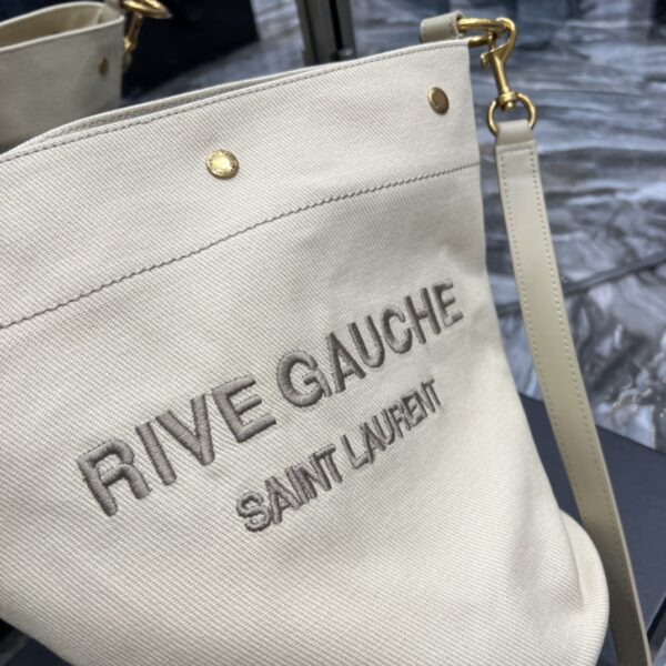 [REP 1:1] Saint Laurent Rive Gauche Bucket Bag Beige For Women, Women's Bags 12.2in/31cm YSL