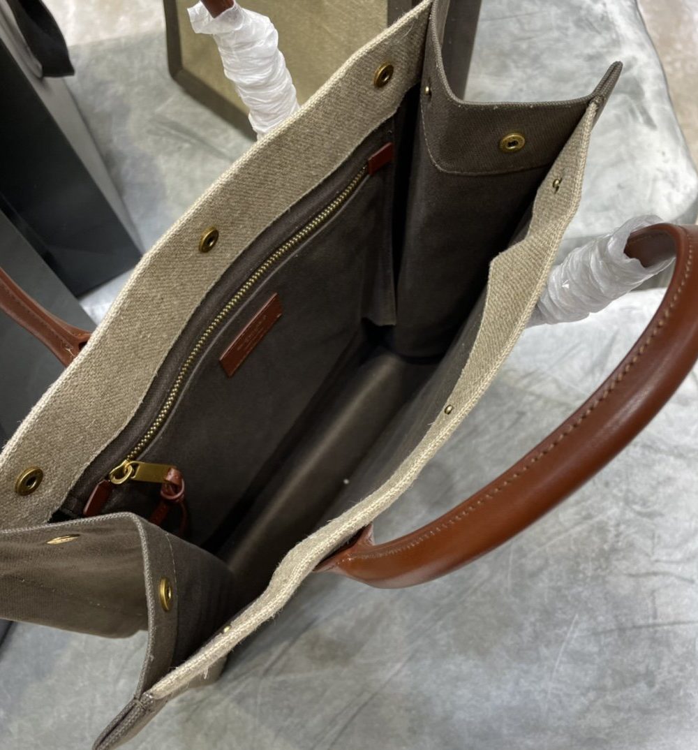 [REP 1:1] Saint Laurent Rive Gauche North/South Tote Bag In Printed Linen For Women 15.3in/39cm YSL 632539FAABR9083