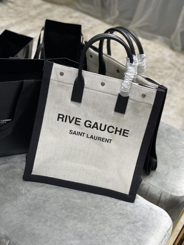 [REP 1:1] Saint Laurent Rive Gauche North/South Tote Bag In Printed Linen For Women 15.3in/39cm YSL 632539FAABR9083