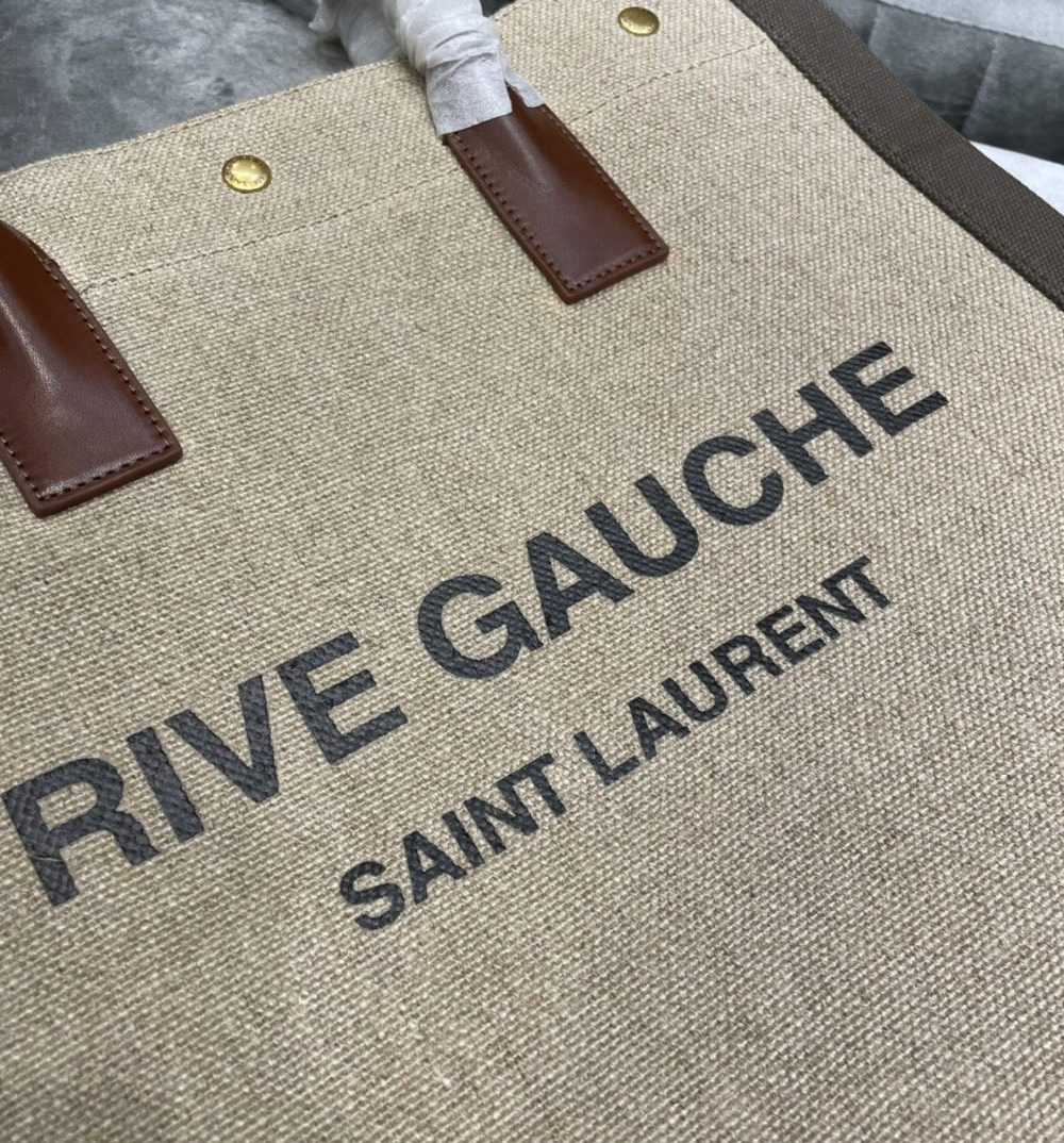 [REP 1:1] Saint Laurent Rive Gauche North/South Tote Bag In Printed Linen For Women 15.3in/39cm YSL 632539FAABR9083