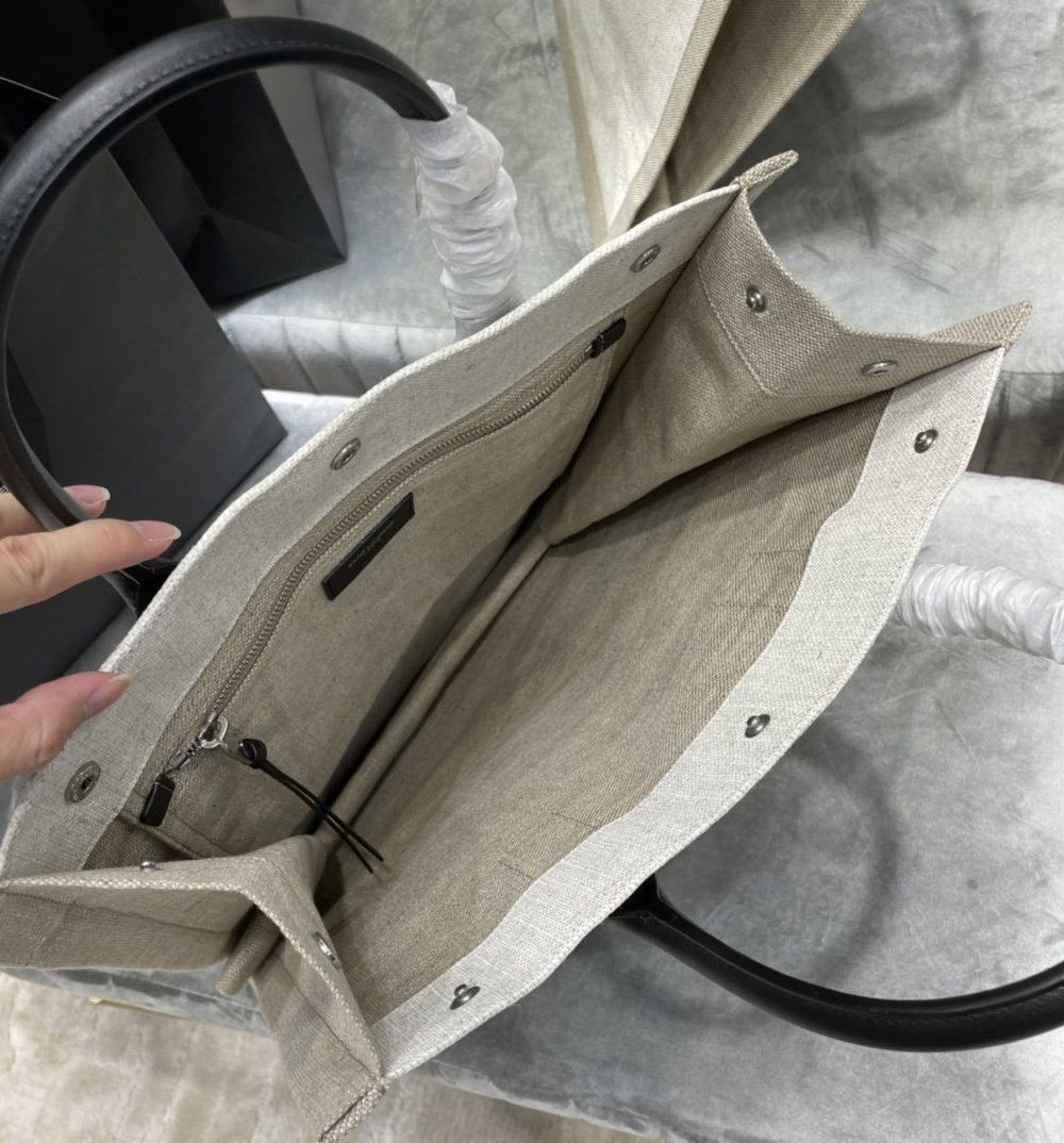 [REP 1:1] Saint Laurent Rive Gauche North/South Tote Bag In Printed Linen For Women 15.3in/39cm YSL 632539FAABR9083