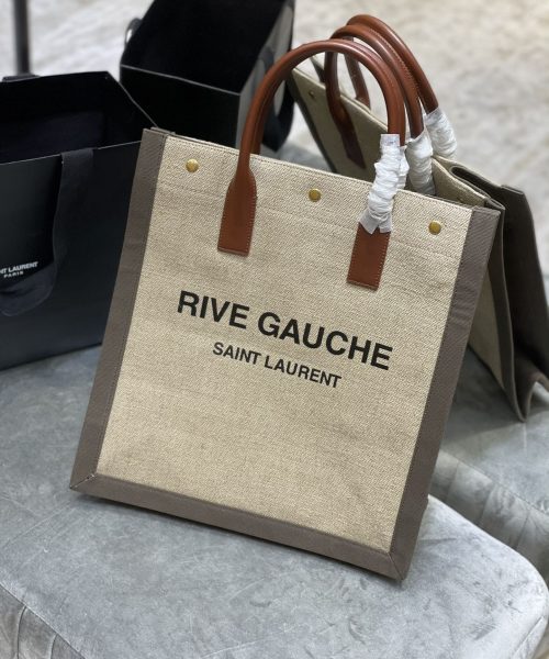 [REP 1:1] Saint Laurent Rive Gauche North/South Tote Bag In Printed Linen For Women 15.3in/39cm YSL 632539FAABR9083