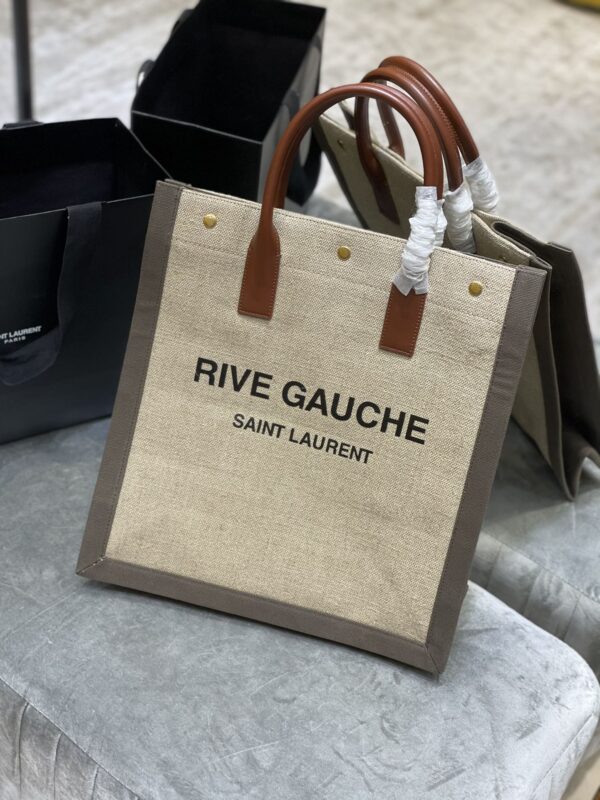 [REP 1:1] Saint Laurent Rive Gauche North/South Tote Bag In Printed Linen For Women 15.3in/39cm YSL 632539FAABR9083