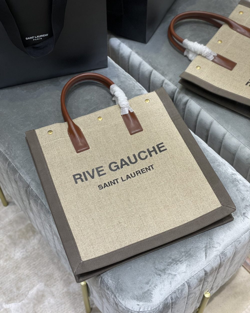 [REP 1:1] Saint Laurent Rive Gauche North/South Tote Bag In Printed Linen For Women 15.3in/39cm YSL 632539FAABR9083