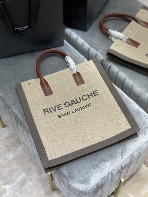 [REP 1:1] Saint Laurent Rive Gauche North/South Tote Bag In Printed Linen For Women 15.3in/39cm YSL 632539FAABR9083