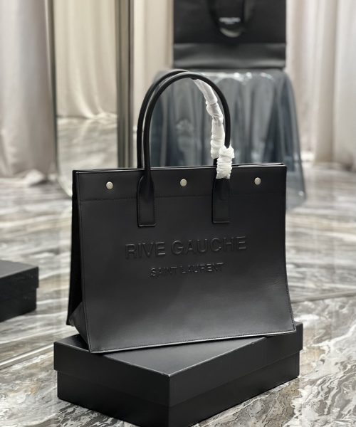 [REP 1:1] Saint Laurent Rive Gauche Small Tote Bag In Black Noir For Women 15.4in/39cm YSL 686266CWTFE1000