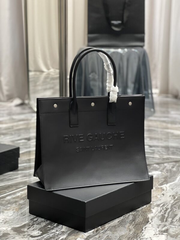 [REP 1:1] Saint Laurent Rive Gauche Small Tote Bag In Black Noir For Women 15.4in/39cm YSL 686266CWTFE1000