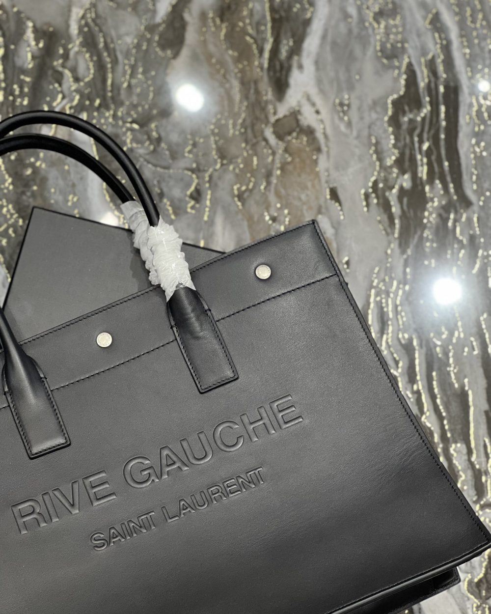 [REP 1:1] Saint Laurent Rive Gauche Small Tote Bag In Black Noir For Women 15.4in/39cm YSL 686266CWTFE1000