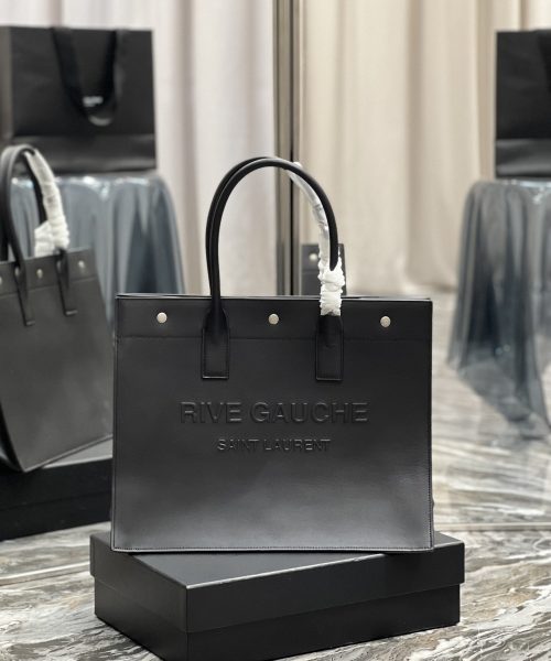 [REP 1:1] Saint Laurent Rive Gauche Small Tote Bag In Black Noir For Women 15.4in/39cm YSL 686266CWTFE1000