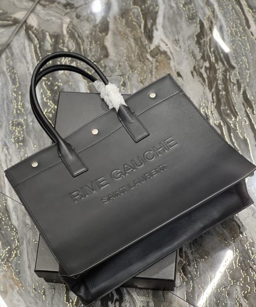 [REP 1:1] Saint Laurent Rive Gauche Small Tote Bag In Black Noir For Women 15.4in/39cm YSL 686266CWTFE1000