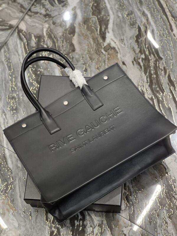 [REP 1:1] Saint Laurent Rive Gauche Small Tote Bag In Black Noir For Women 15.4in/39cm YSL 686266CWTFE1000