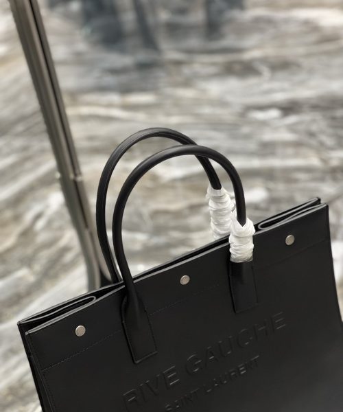 [REP 1:1] Saint Laurent Rive Gauche Small Tote Bag In Black Noir For Women 15.4in/39cm YSL 686266CWTFE1000