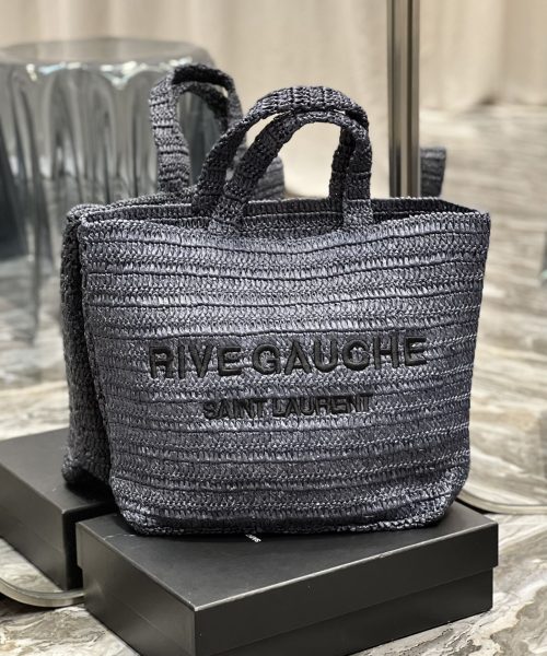 [REP 1:1] Saint Laurent Rive Gauche Supple Tote Bag Grey For Women, Women's Bags 15in/38cm YSL