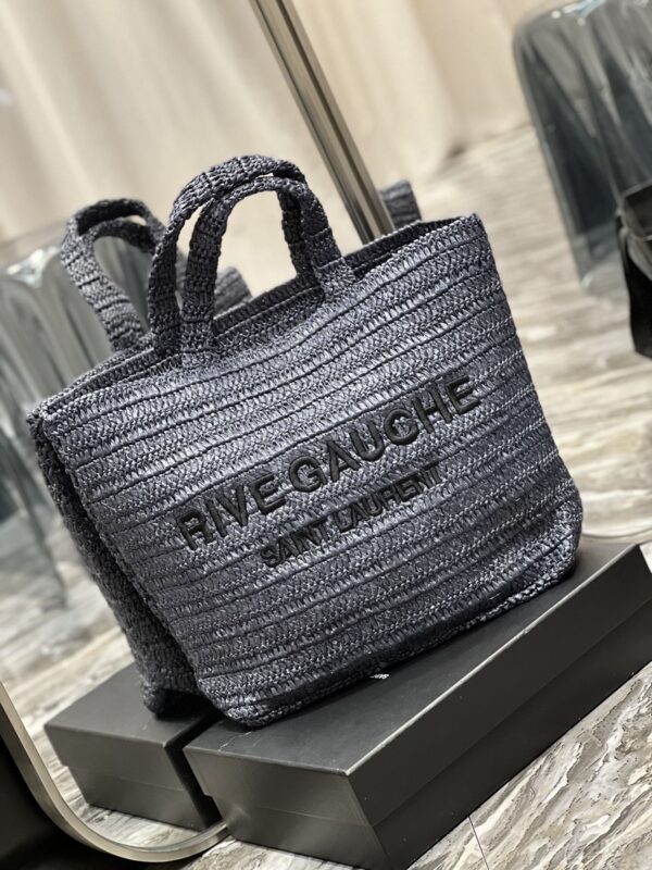 [REP 1:1] Saint Laurent Rive Gauche Supple Tote Bag Grey For Women, Women's Bags 15in/38cm YSL