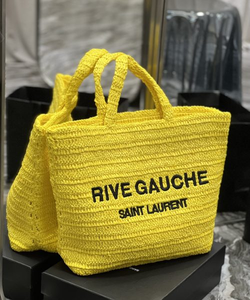 [REP 1:1] Saint Laurent Rive Gauche Supple Tote Bag Yellow For Women, Women's Bags 15in/38cm YSL