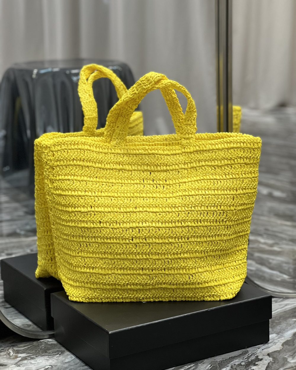 [REP 1:1] Saint Laurent Rive Gauche Supple Tote Bag Yellow For Women, Women's Bags 15in/38cm YSL
