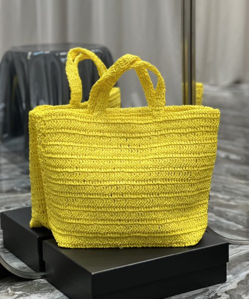[REP 1:1] Saint Laurent Rive Gauche Supple Tote Bag Yellow For Women, Women's Bags 15in/38cm YSL