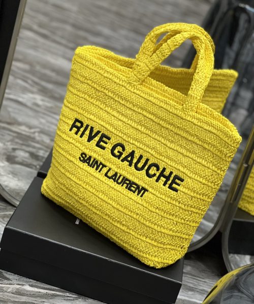 [REP 1:1] Saint Laurent Rive Gauche Supple Tote Bag Yellow For Women, Women's Bags 15in/38cm YSL